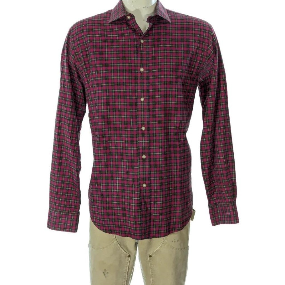 Polo Ralph Lauren Men's Cotton Red Plaid Button Down Shirt Size L EUC